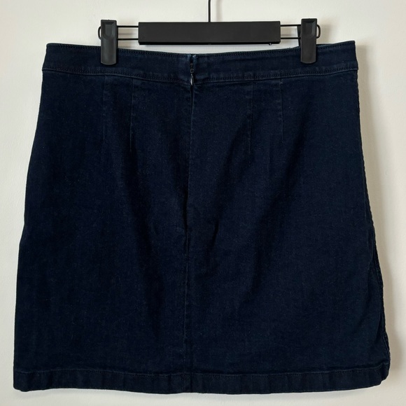 LOFT Dark Wash Denim Sailor Mini Skirt - Picture 6 of 9
